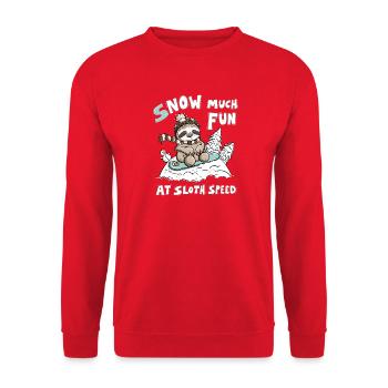 Petit paresseux en hiver neige neige beaucoup de plaisir - Sweat-shirt Unisexe - rouge - Devant - Alina (178cm) & Michal (187cm)