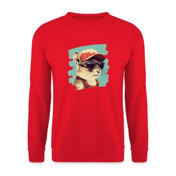 Chipmunk Retro - Unisex Sweatshirt - red - Front - Alina (178cm) & Michal (187cm)