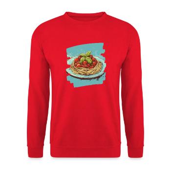 Spaghetti Bolognese - Unisex Sweatshirt - red - Front - Alina (178cm) & Michal (187cm)