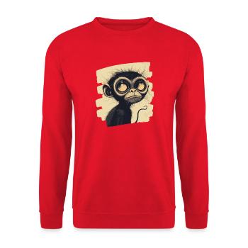Affe - Unisex Pullover - Rot - Vorne - Alina (178cm) & Michal (187cm)