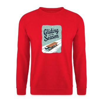 Gliding into the Season - Unisex Pullover - Rot - Vorne - Alina (178cm) & Michal (187cm)