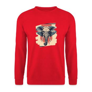 Elefant - Unisex Pullover - Rot - Vorne - Alina (178cm) & Michal (187cm)