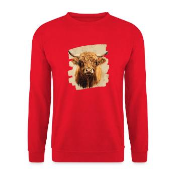 Scottish Highland cattle - Unisex Sweatshirt - red - Front - Alina (178cm) & Michal (187cm)