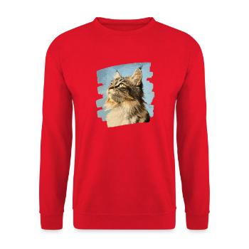 Maine coon - Sweat-shirt Unisexe - rouge - Devant - Alina (178cm) & Michal (187cm)