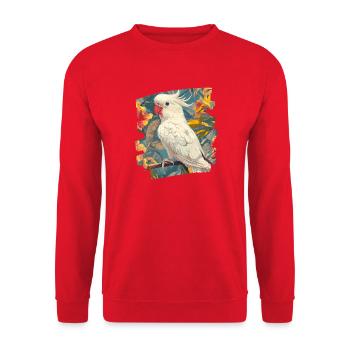 Cockatoo - Unisex Sweatshirt - red - Front - Alina (178cm) & Michal (187cm)