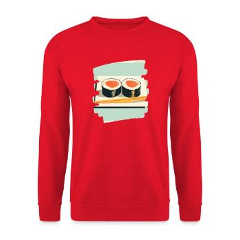 Sushi - Sweat-shirt Unisexe - rouge - Devant - Alina (178cm) & Michal (187cm)