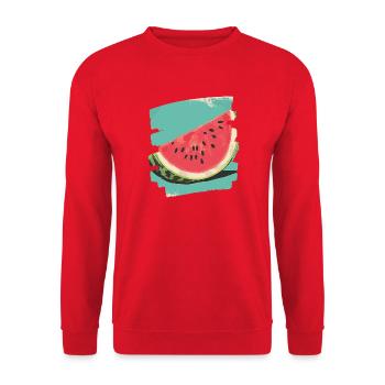Pastèque - Sweat-shirt Unisexe - rouge - Devant - Alina (178cm) & Michal (187cm)