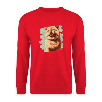 Chow Chow - Unisex Pullover - Rot - Vorne - Alina (178cm) & Michal (187cm)