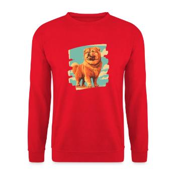 Chow Chow - Unisex Pullover - Rot - Vorne - Alina (178cm) & Michal (187cm)