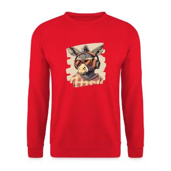 Esel - Unisex Pullover - Rot - Vorne - Alina (178cm) & Michal (187cm)