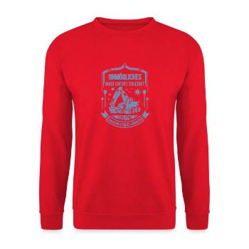 Baggerfahrer Unmögliches sofort erledigt - Unisex Pullover - Rot - Vorne - Alina (178cm) & Michal (187cm)