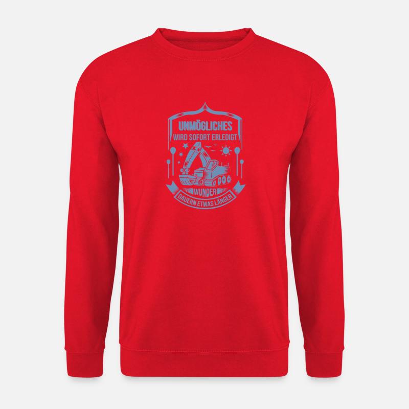 Baggerfahrer Unmögliches sofort erledigt - Unisex Pullover - Rot