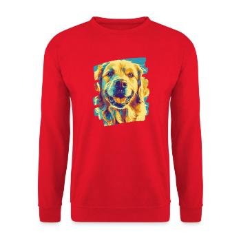 Golden Retriever - Unisex Pullover - Rot - Vorne - Alina (178cm) & Michal (187cm)