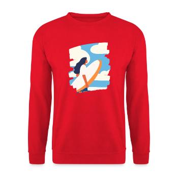 Surfer - Unisex Pullover - Rot - Vorne - Alina (178cm) & Michal (187cm)