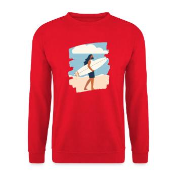 Surfer - Unisex Pullover - Rot - Vorne - Alina (178cm) & Michal (187cm)