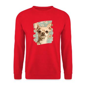 Chihuahua - Unisex Pullover - Rot - Vorne - Alina (178cm) & Michal (187cm)