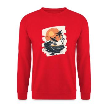Surfer - Unisex Pullover - Rot - Vorne - Alina (178cm) & Michal (187cm)