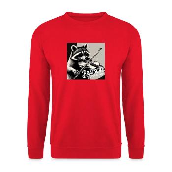 Bratsche Weich Und Sanft Waschbär Bratschist - Unisex Pullover - Rot - Vorne - Alina (178cm) & Michal (187cm)