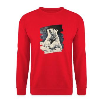 Polar bear - Unisex Sweatshirt - red - Front - Alina (178cm) & Michal (187cm)