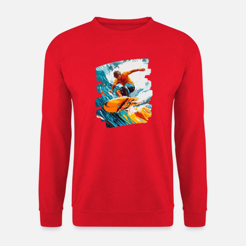 Surfeur Surf Planche de surf Surf - Sweat-shirt Unisexe - rouge