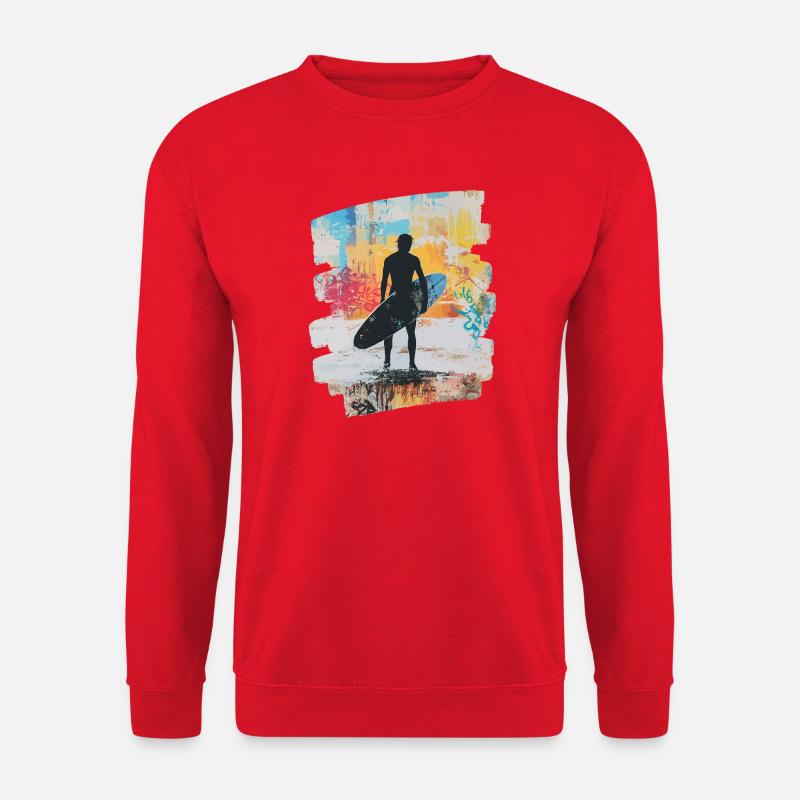 Surfeur Surf Planche de surf Surf - Sweat-shirt Unisexe - rouge