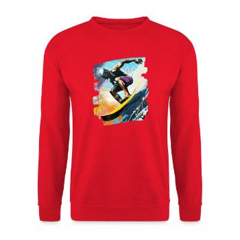 Surfeur Surf Planche de surf Surf - Sweat-shirt Unisexe - rouge - Devant - Alina (178cm) & Michal (187cm)