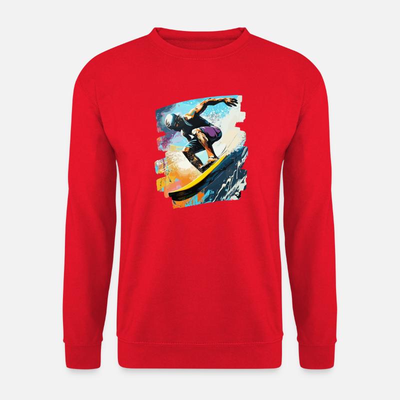 Surfeur Surf Planche de surf Surf - Sweat-shirt Unisexe - rouge