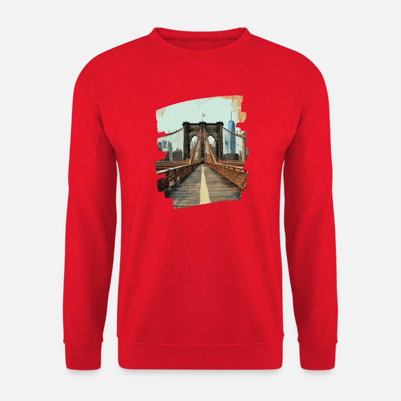 Brooklyn Bridge - Unisex Pullover - Rot
