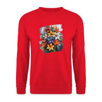 Printemps Printemps Début Fleur Fleurs - Sweat-shirt Unisexe - rouge - Devant - Alina (178cm) & Michal (187cm)