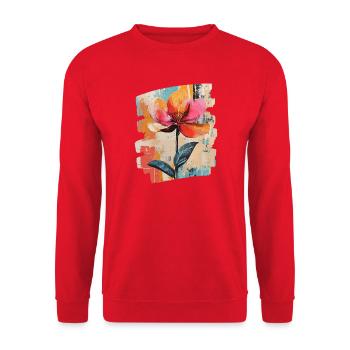 Frühling Frühlingsanfang Blume Blumen - Unisex Pullover - Rot - Vorne - Alina (178cm) & Michal (187cm)