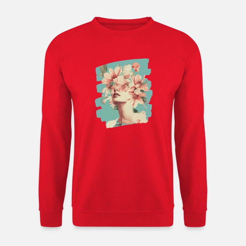 Frühling Frühlingsanfang Blumen - Unisex Pullover - Rot