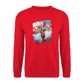 Snowboarder powder snow - Unisex Sweatshirt - red - Front - Alina (178cm) & Michal (187cm)