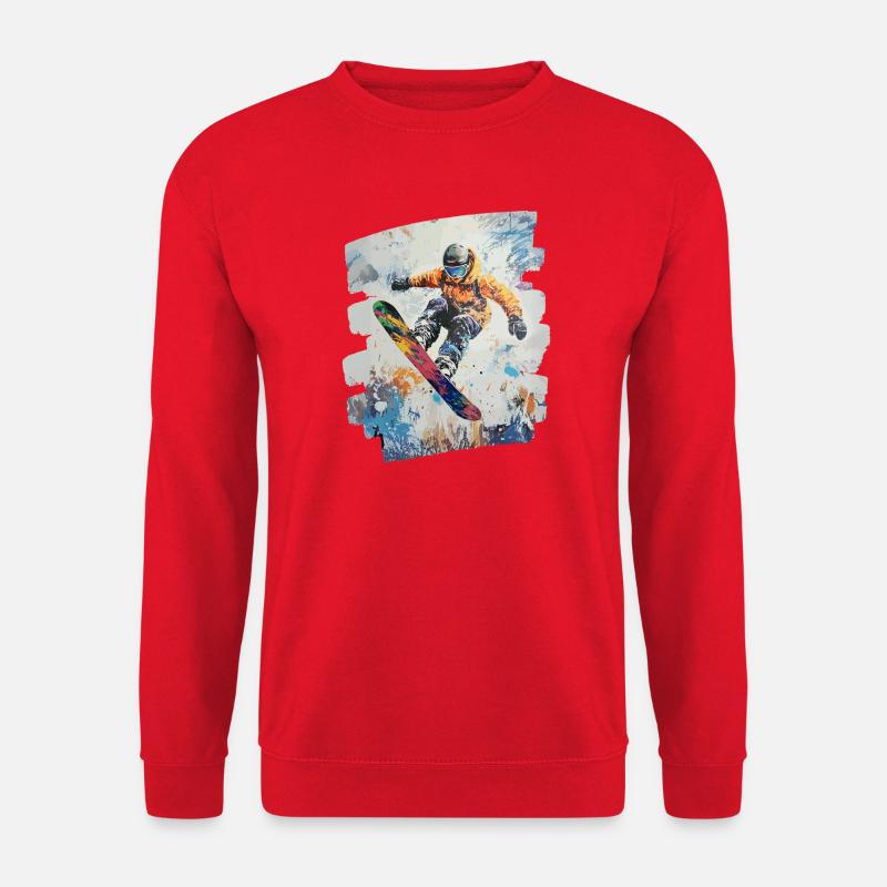 Snowboarder Pulverschnee - Unisex Pullover - Rot