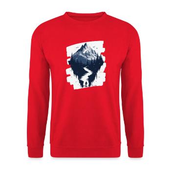 Mountains - Unisex Sweatshirt - red - Front - Alina (178cm) & Michal (187cm)