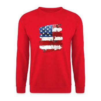 Drapeau des États-Unis d’Amérique - Sweat-shirt Unisexe - rouge - Devant - Alina (178cm) & Michal (187cm)