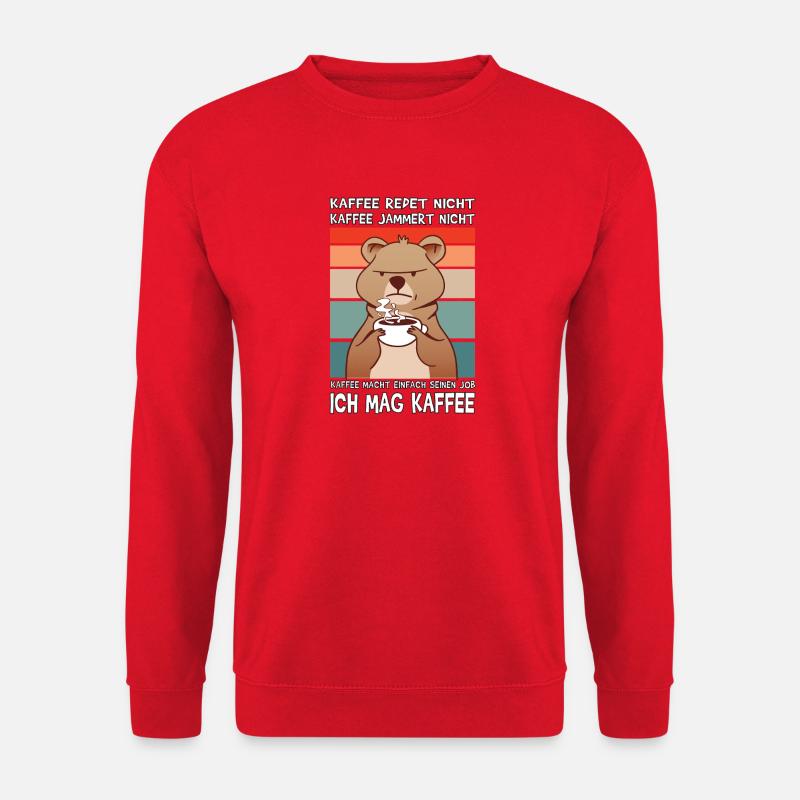Lustige Morgenmuffel Kaffee Sprüche  - Unisex Pullover - Rot