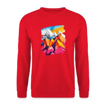 Mountains - Unisex Sweatshirt - red - Front - Alina (178cm) & Michal (187cm)