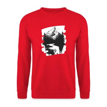Mountains - Unisex Sweatshirt - red - Front - Alina (178cm) & Michal (187cm)