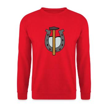 Hoof Horse Farrier Horseshoe Blacksmith Blacksmith - Unisex Sweatshirt - red - Front - Alina (178cm) & Michal (187cm)
