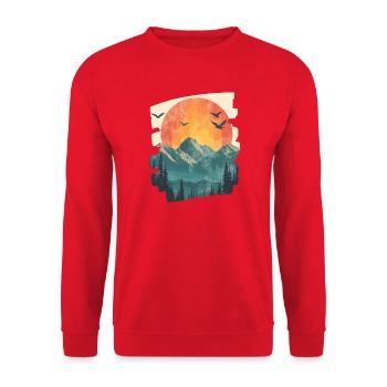Mountains - Unisex Sweatshirt - red - Front - Alina (178cm) & Michal (187cm)