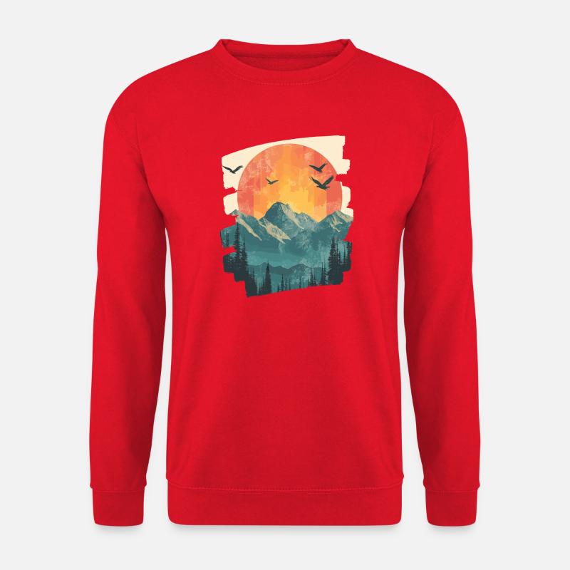 Berge - Unisex Pullover - Rot