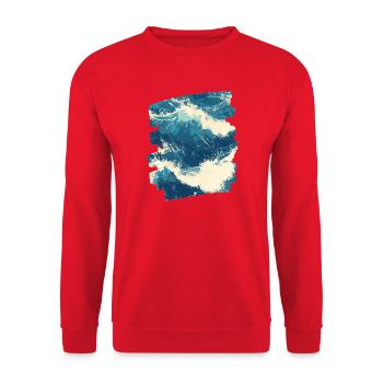 Waves and sea - Unisex Sweatshirt - red - Front - Alina (178cm) & Michal (187cm)