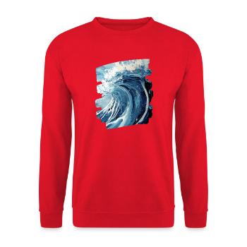 Waves and sea - Unisex Sweatshirt - red - Front - Alina (178cm) & Michal (187cm)