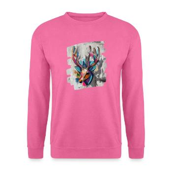 Deer with antlers - Unisex Sweatshirt - pink - Front