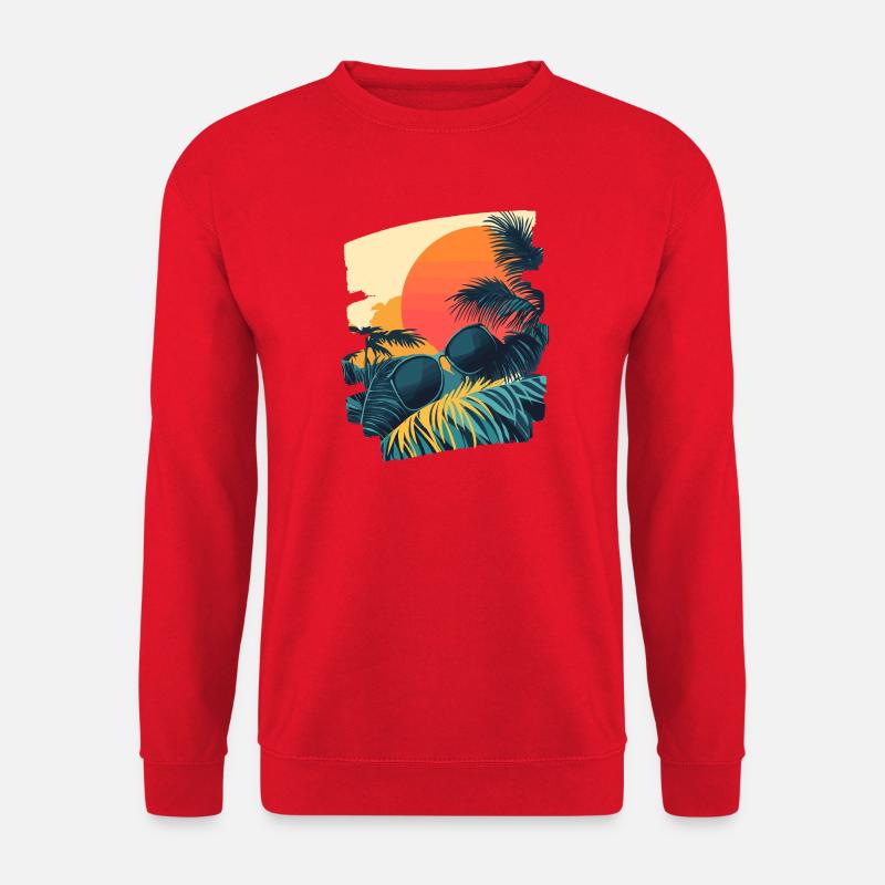 Summer Palm Tree Sunset - Unisex Sweatshirt - red