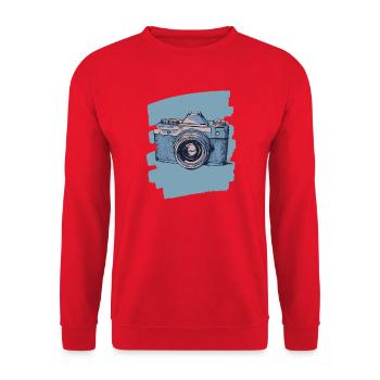 Camera Photo Camera Photographer Female Photographer - Unisex Sweatshirt - red - Front - Alina (178cm) & Michal (187cm)