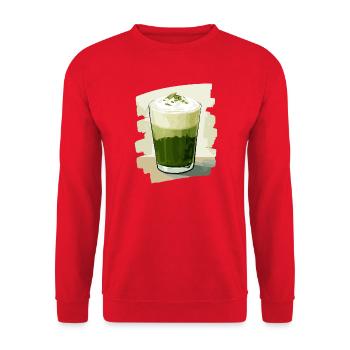 Matcha Latte Lover Green Tea - Unisex Sweatshirt - red - Front - Alina (178cm) & Michal (187cm)