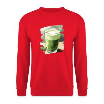 Matcha Latte Lover Green Tea - Unisex Sweatshirt - red - Front - Alina (178cm) & Michal (187cm)
