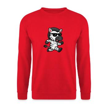 Cool Zebra With Sunglasses Summer Jogging Running - Unisex Sweatshirt - red - Front - Alina (178cm) & Michal (187cm)