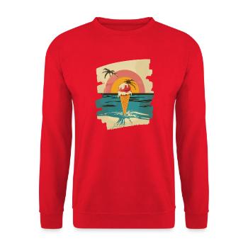 cream and cream scoop summer sunset - Unisex Sweatshirt - red - Front - Alina (178cm) & Michal (187cm)